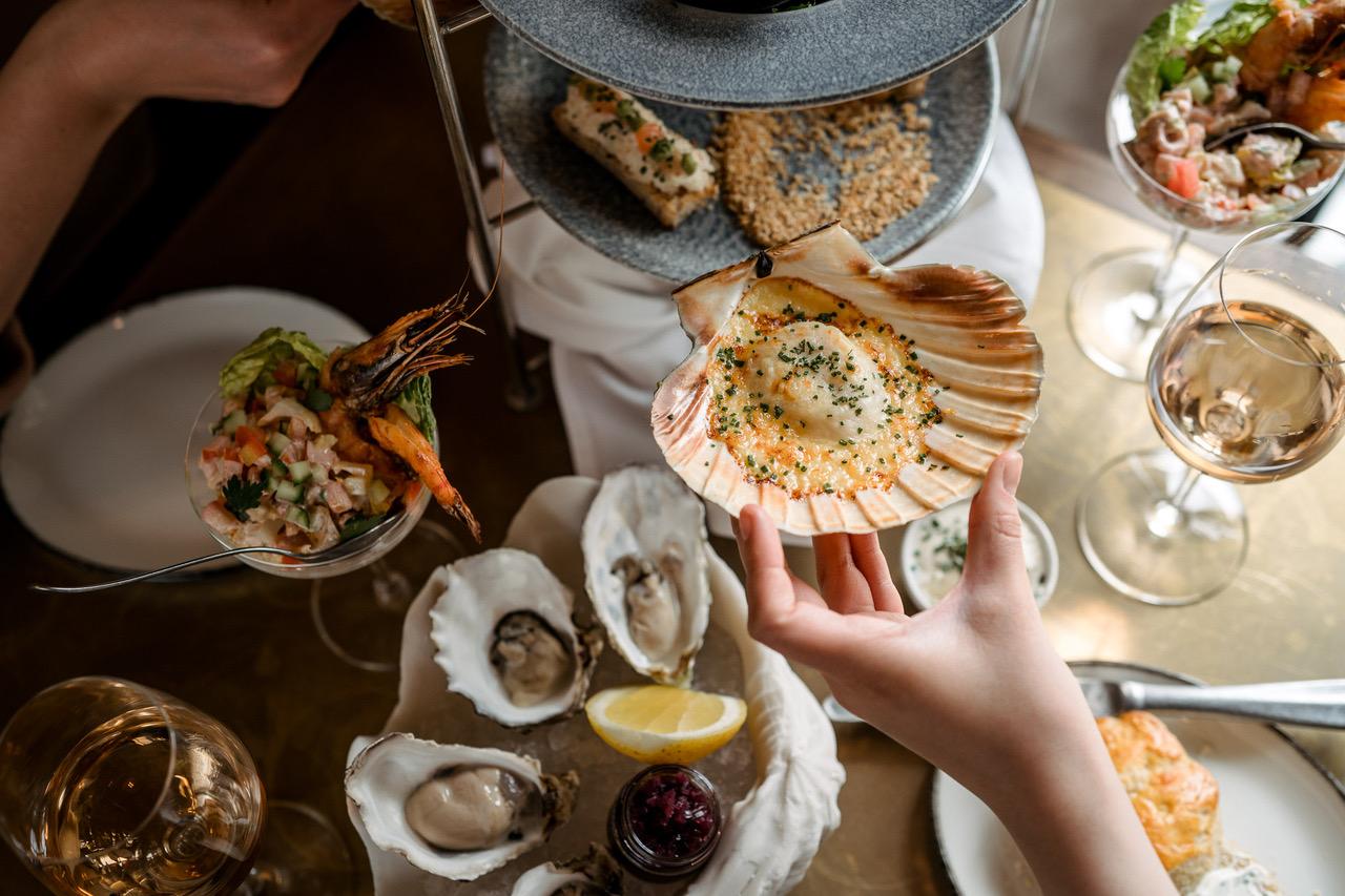 Quirky afternoon teas in Yorkshire - seafood afternoon tea at Pearly Cow