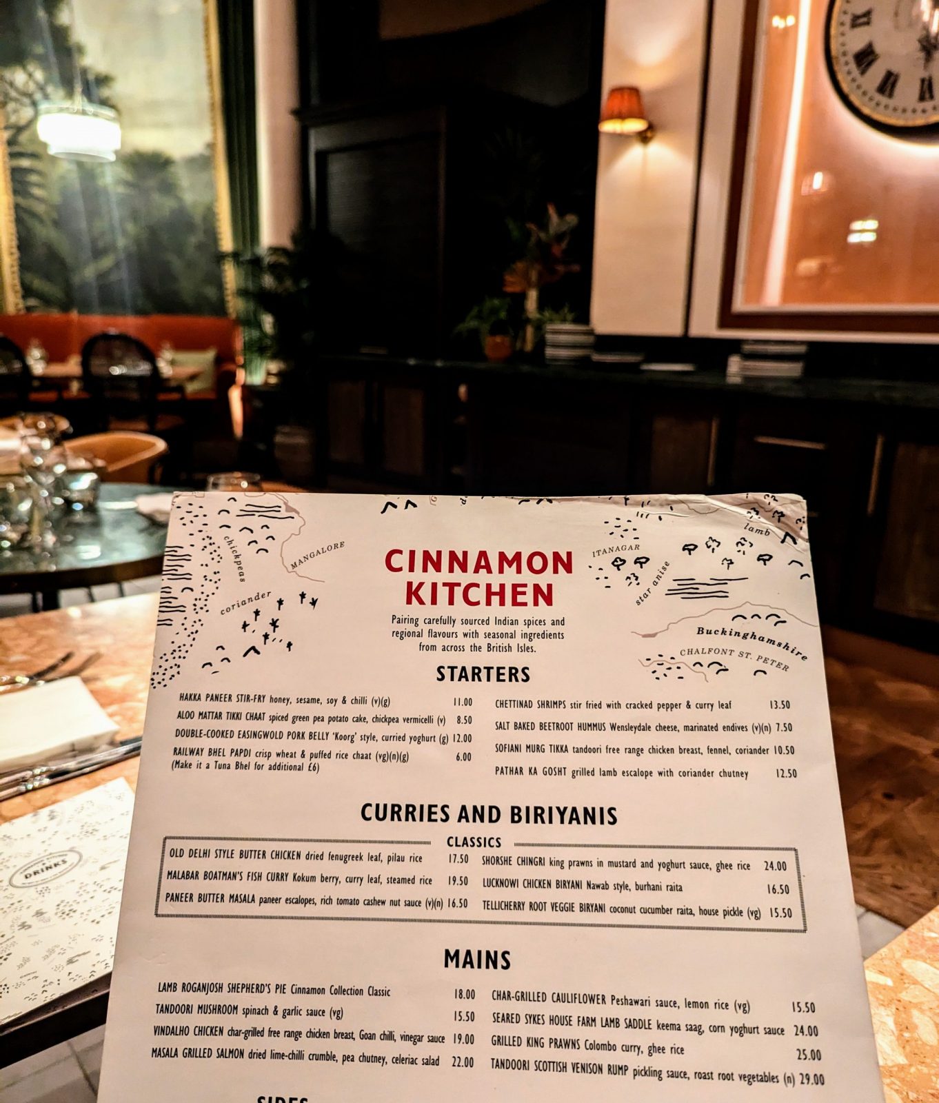 Cinnamon Kitchen Leeds menu